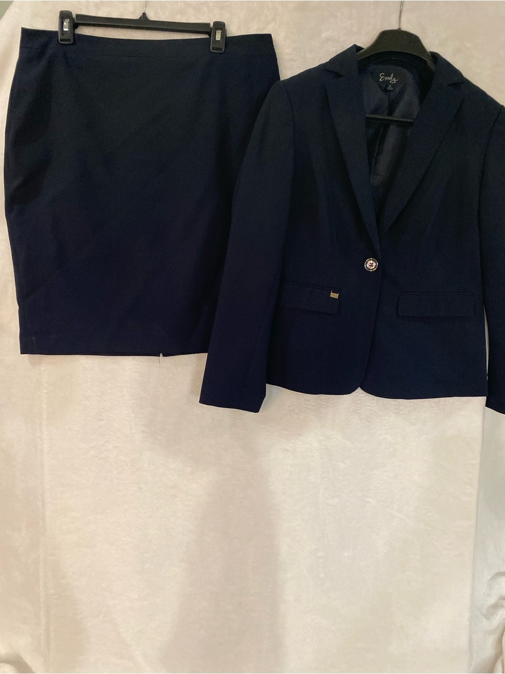 Navy Women's Blazer & Skirt Suit Set